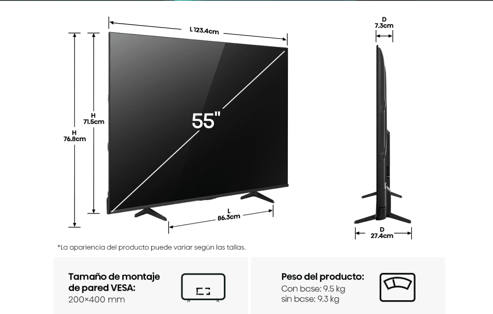 Televisor Hisense UHD-4K A6NV 55″