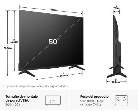 Televisor Hisense FHD A4NV 50”