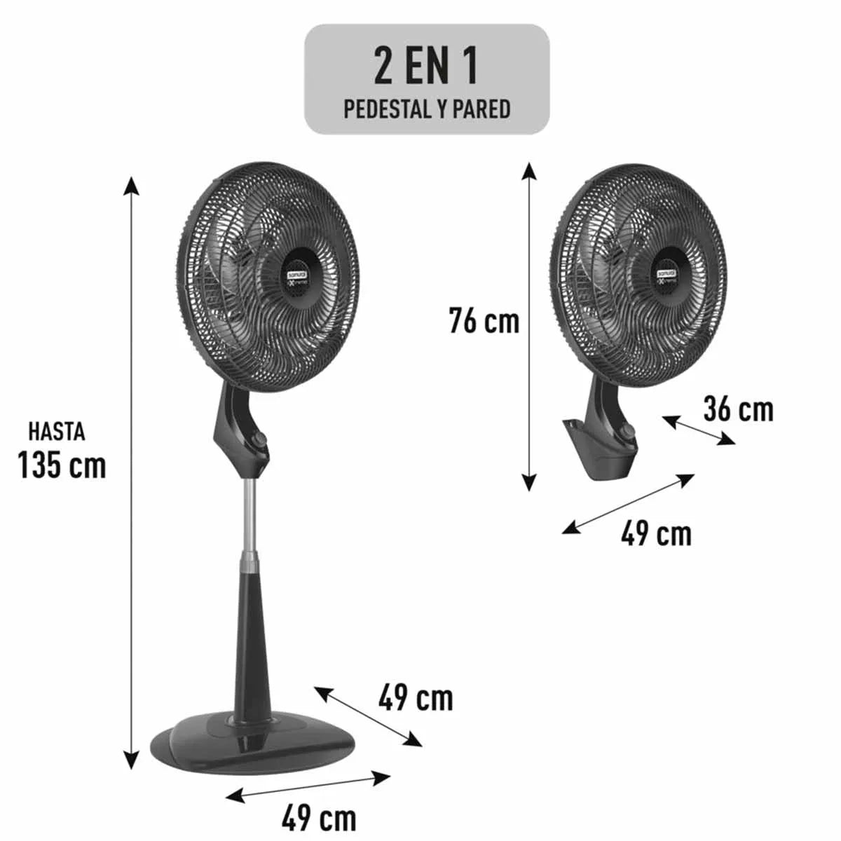 Ventilador Extremo 2en1 18" Gris samurai